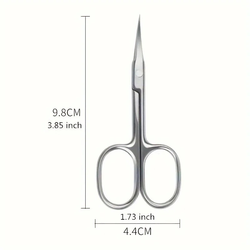 2pcs Stainless Steel Precision Curved Scissors for Manicure and Pedicure Ergonomic Design for Dead Skin,Hangnail,Callus Removal