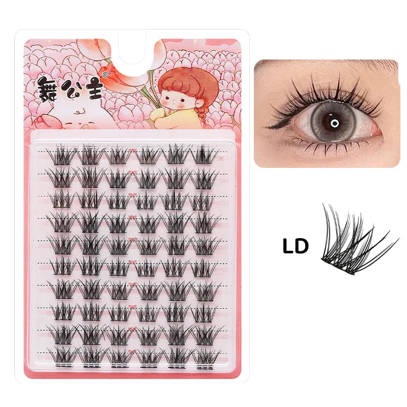 DINGSEN 10 rows Individual Eyelashes Wholesale 10-12mm Cluster Lashes Natural Anime False Kake Eyelashes Extension Makeup