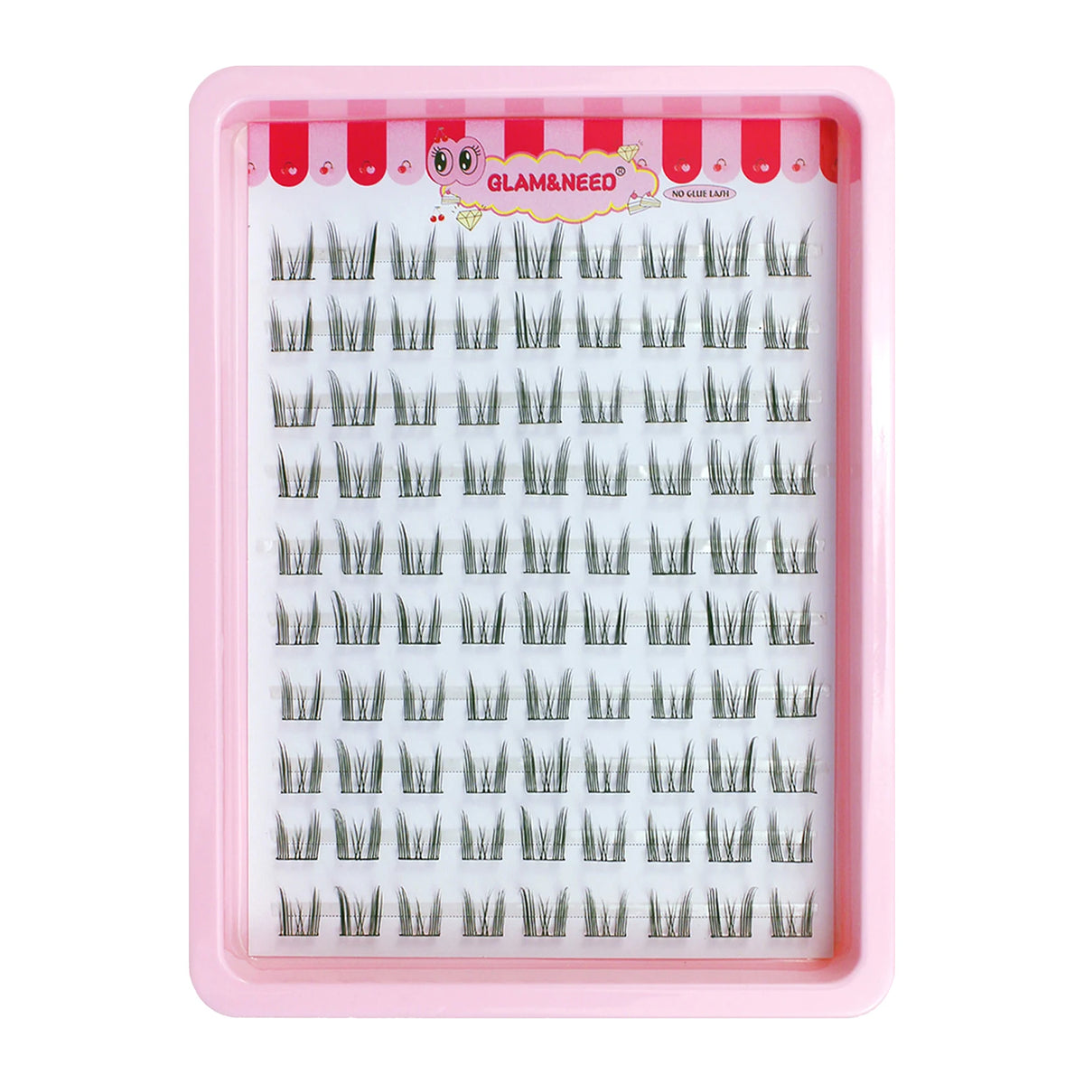 10 Rows Cat Eye Single Cluster Fake Eyelashes Natural Cosplay Makeup False Eyelashes Self-adhesive Natural Wispy Lash Extension