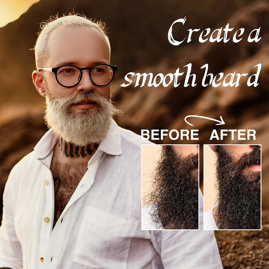 LOCKMIO Natural Shea Butter Beard Blam Wax 4pcs Set Moisturizing Smoothing Soften Styling Professional Beard Care Cream