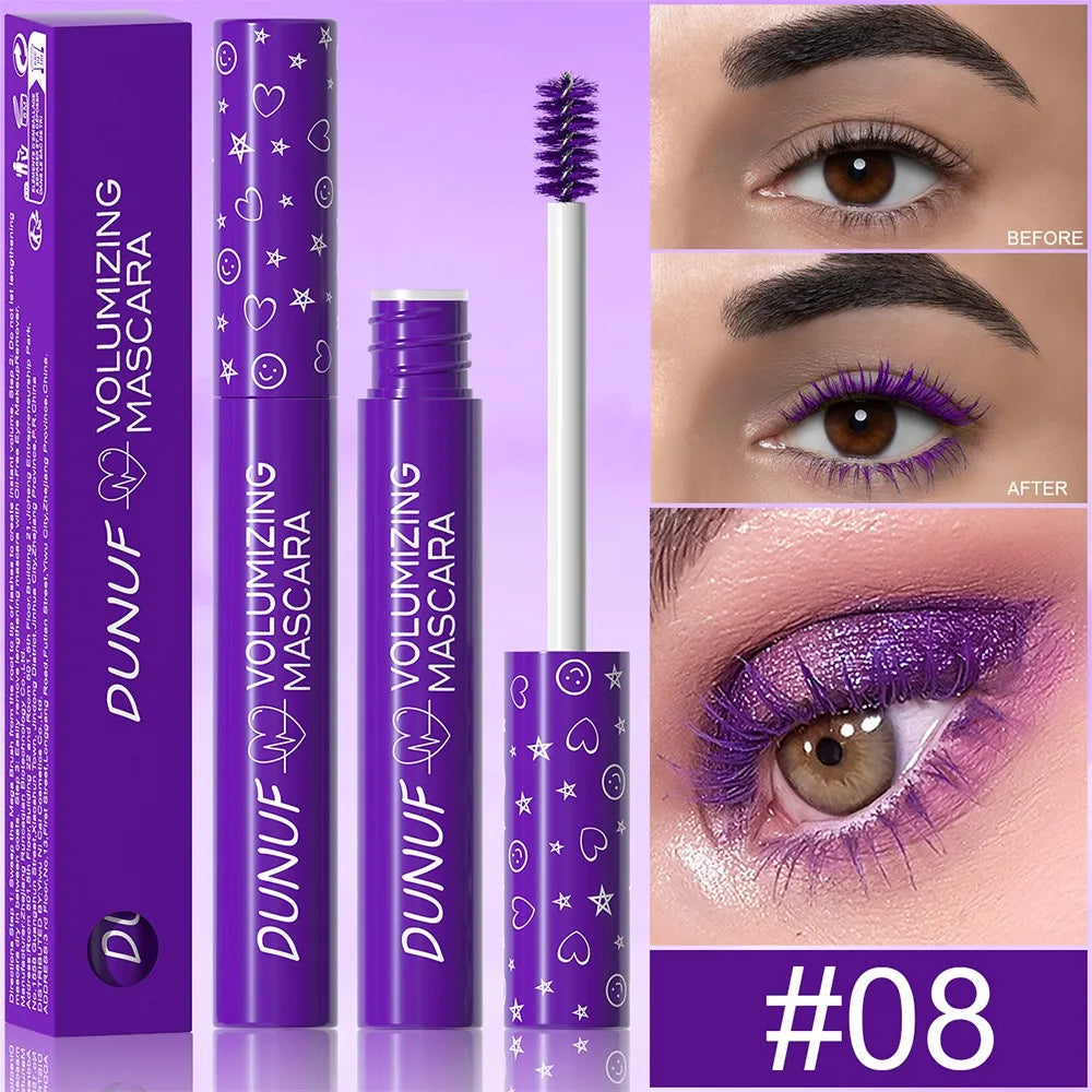Colorful Eyelash Mascara 5D Silk Fiber Volume Curling Lengthening EyeLashes Extension Purple Blue White Waterproof Eye Makeup