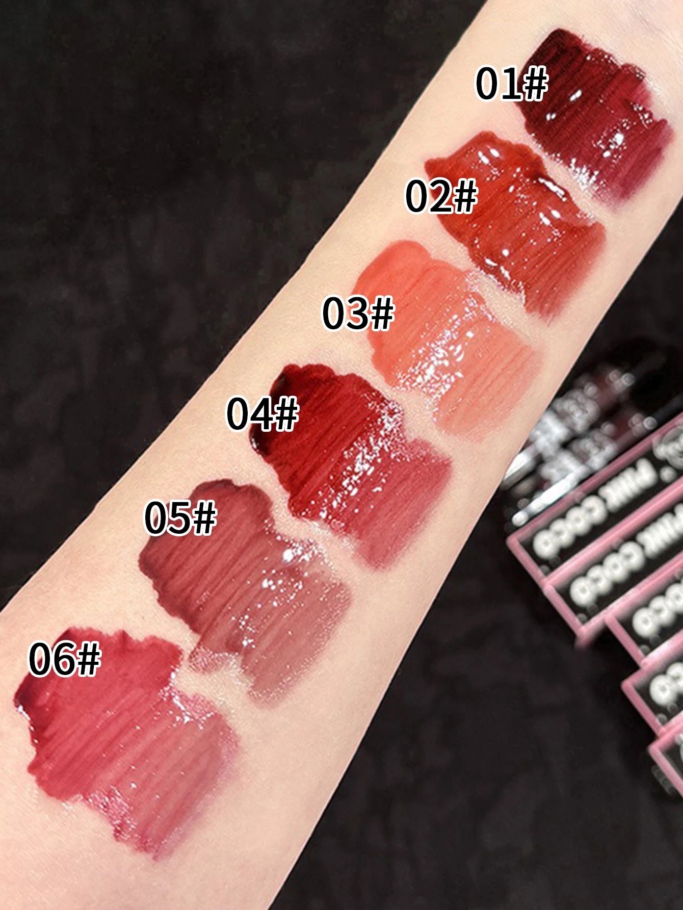 PINKCOCO Bear Doodle Mirror Lip Glaze — Long-Lasting Shiny Lip Gloss, Student-Friendly, Skin-Brightening Nude Lipstick