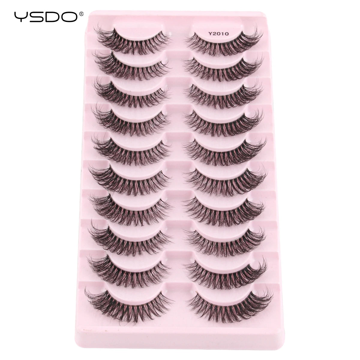 YSDO Natural Mink Eyelashes 3/6/10 Pairs Wispy Faux 3D Mink Lashes Short Fluffy Half False Eyelash Makeup Tools Cat Eye Lashes