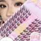 80 Clusters of Brown Natural Fox-Style Cat Eye False Eyelashes Makeup Tools, Natural Segmented Eyelash Bundles Makeup Tools
