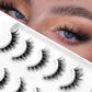 Veltrinay Cat Eye Lashes Soft Natural Faux Mink Eyelashes Fake Lashes Natural Look Wispy Winged End Eye Elongated Makeup
