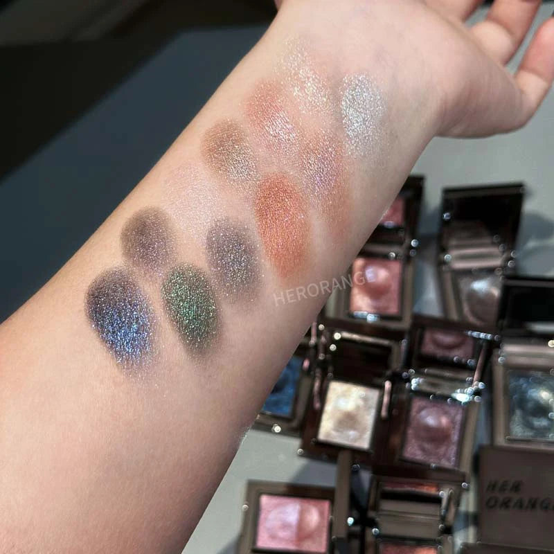 Diamond Monochrome Highlighter Eyeshadow Palette Chameleon Metallic Green Brighten Eye Shadow Fine Flash Eye Makeup Cosmetic