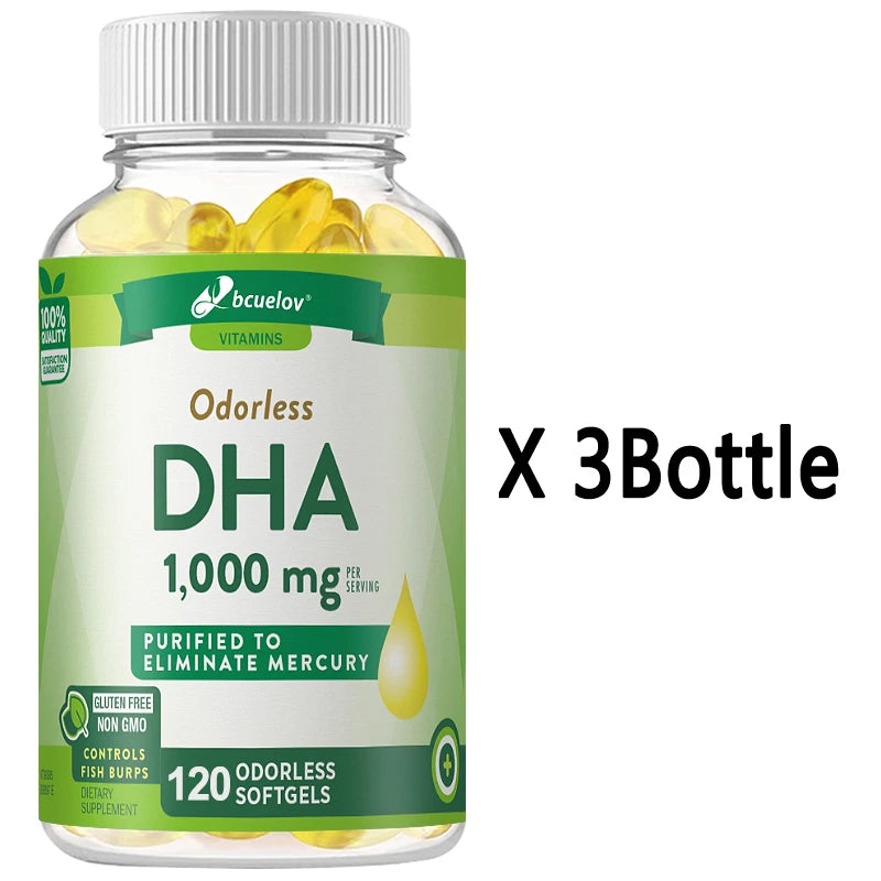 Bcuelov High Potency DHA - Supports Brain Health and Cognitive Function, Improves Concentration and Intellectual Thinking