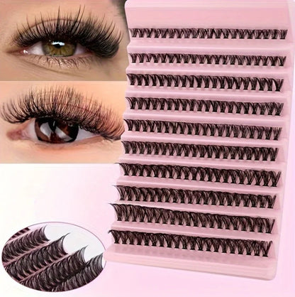 800Pcs Individual Cluster Lashes D Curl 30D 40D 50D 60D Mixed 8-16mm DIY Lash Extensions Wispy Volume False Eyelashes