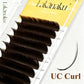 LAKANAKU UB UC UJ Curl Camellia Lashes with Adhesive Eyelash Extensions Russian Volume Fans Fluffy Lashes Premade Fan Lashes