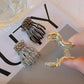 Fashionable Halloween Skeleton Hand Shark Clip Dark Gothic Punk Metal Ghost Claw Clip Exaggerated Ponytail Hair Accessories