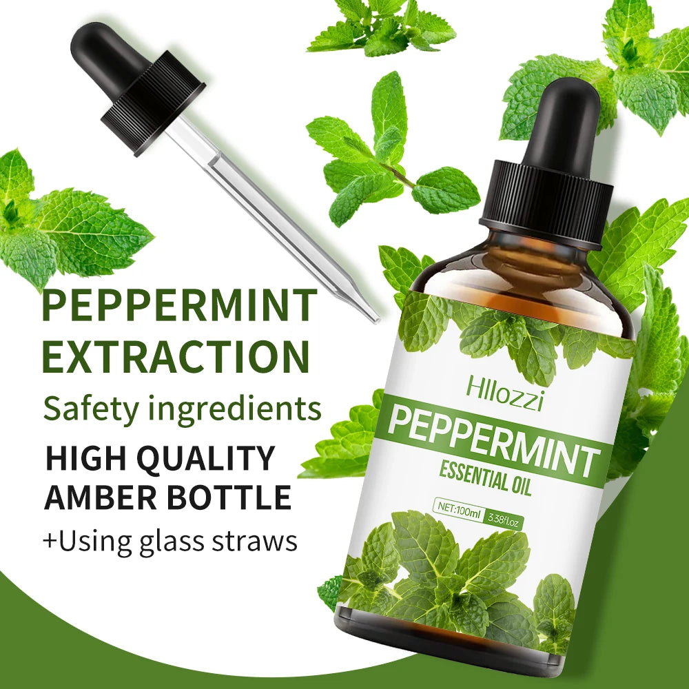 30ml/60ml/100ml plant extract mint body care essential oil lasting light fragrance suitable for face, hair, skin, body