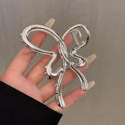 Fashion Silver Color Hollow Butterfly Hair Claw for Women Simple Metal onytail Shark Clip Hair Crabs Headwear Hair Accessories