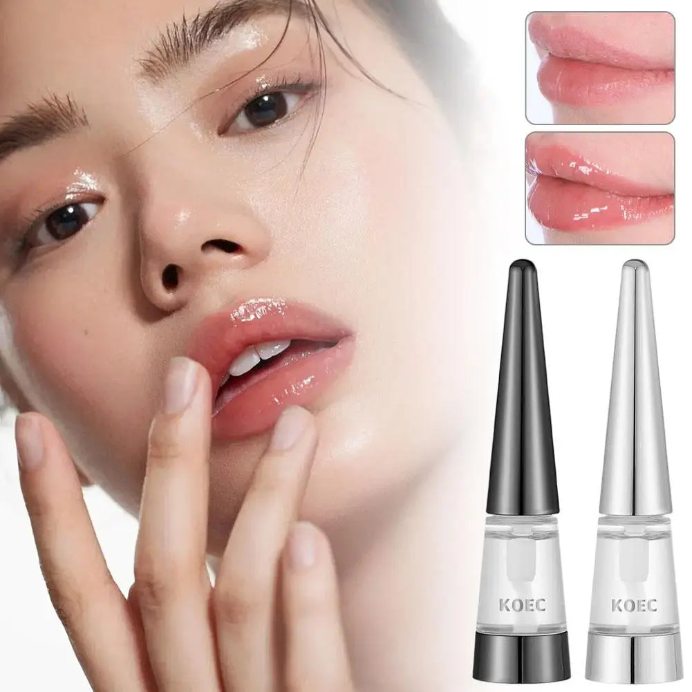 KOEC Korean Lip Plumper Oil Non-greasy Lip Plumping Balm Moisturizing Dry Chapped Lips Shine Hydrating Exfoliating Nourishing