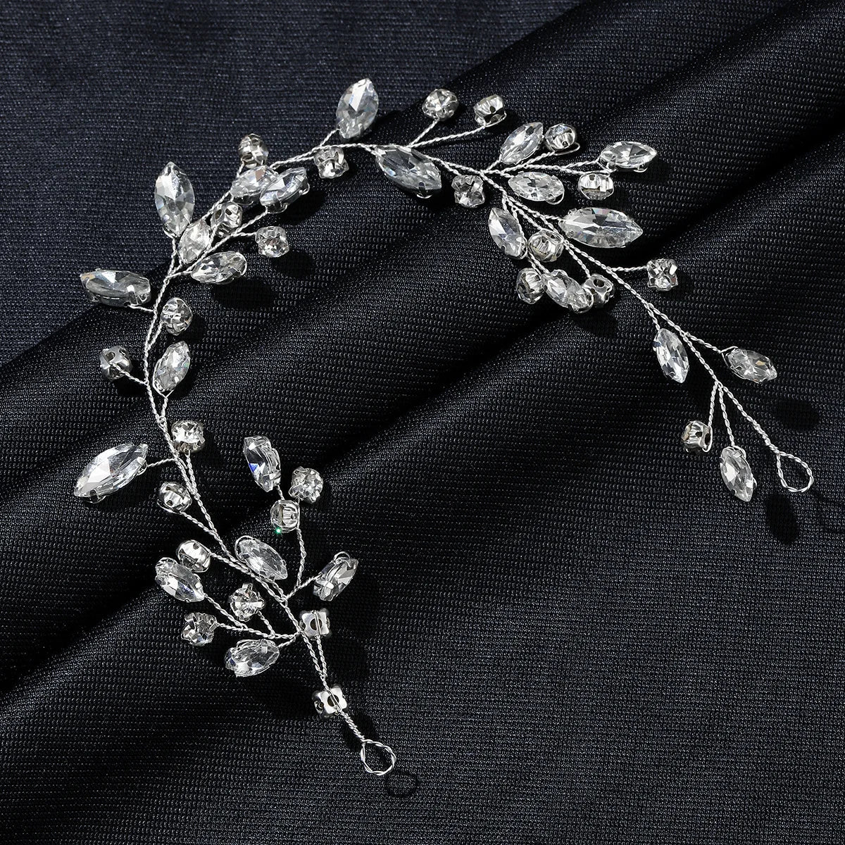 Flower rhinestone hair ornament Hair clip Handmade alloy rhinestone hair clip Bridal wedding hair ornament crystal hair ornament