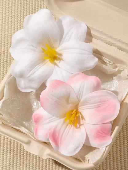 2pcs Boho Style Oversized Faux Flower Hair Clip Set, Elegant Beach Side-Bang Decor Headpieces Claw Clips Hair Claws Hair Barrettes, School Stuff, Pink Hair Clips, Vacation Outfits Woman, Girly, Hair Accessories, Valentines Ac