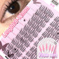 80 Clusters of Brown Natural Fox-Style Cat Eye False Eyelashes Makeup Tools, Natural Segmented Eyelash Bundles Makeup Tools