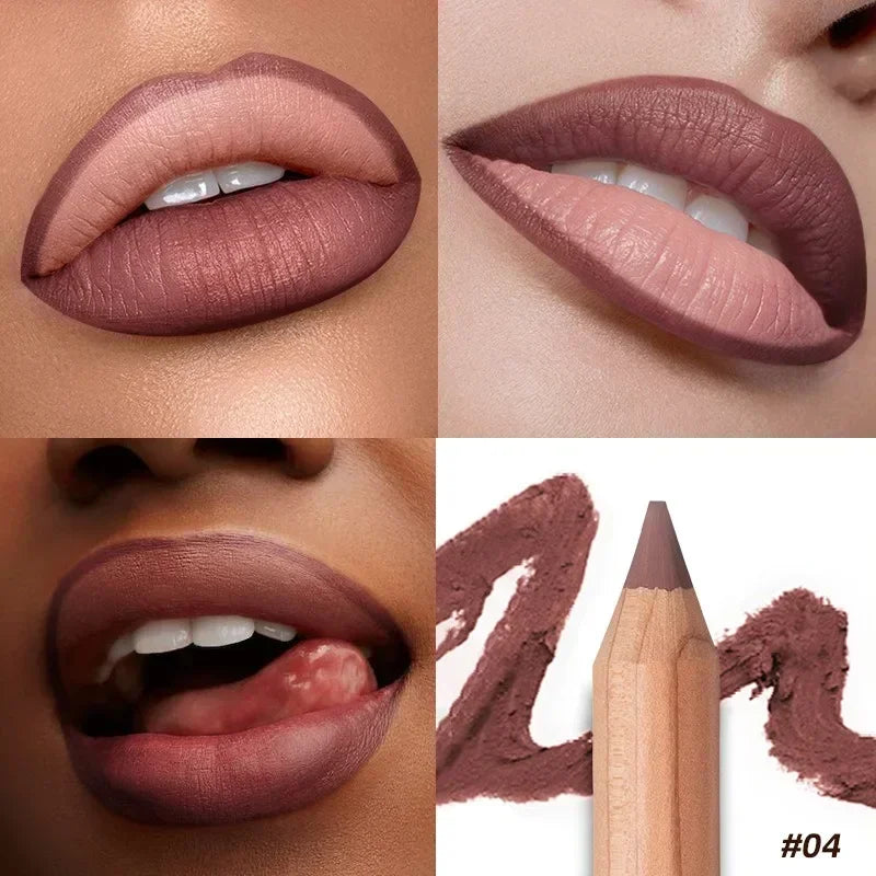 Nude Matte Lipstick Pencil 8 Colors Nude Matte Lipstick Pencil Velvet Contour Lip Liner High Pigmented Lip Liner Lip Makeup Tool
