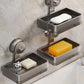 Soap Box Wall Mounted Suction Cup Aluminum Drain Rack For Bathroom Washroom Toilet Vanity Countertop Storage Organizer Soap Box