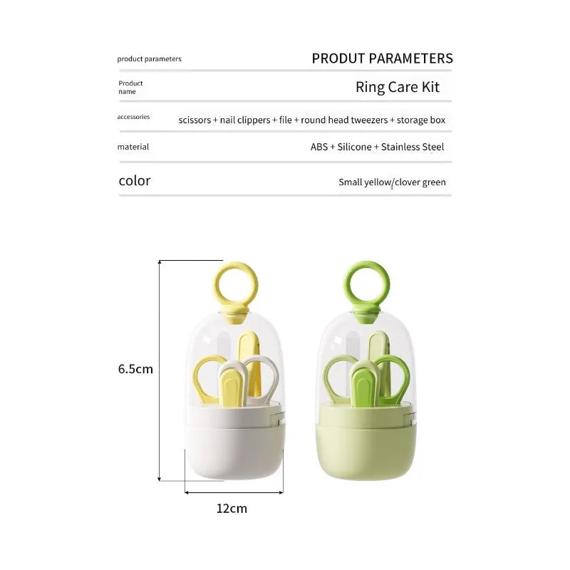 Baby Nail Clipper Set Newborn Nail Scissors File Kit Safe Anti-Pinch Portable Trimming Tools for Infant Nail Care