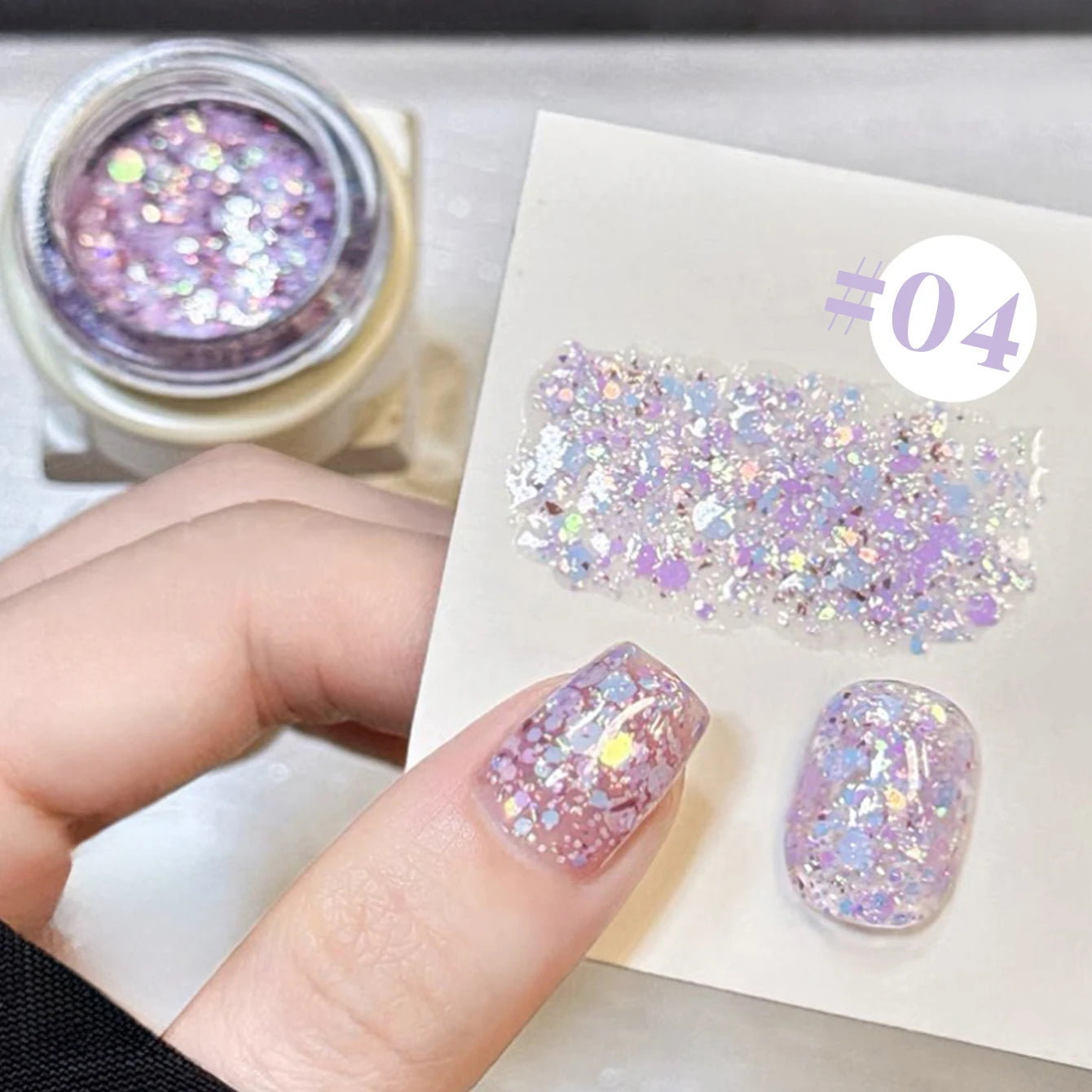 MIANEL 1-12PCS Star-chasing Moon-chasing Gel Nail Polish 2026 Popular Whitening Strobe Sequin Flashing Nail Polish White Nails