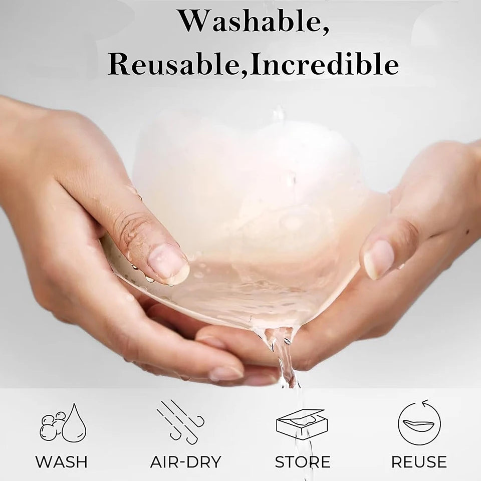 Reusable Silicone Pastie Nipple Cover Liner Adhesive Invisible Breast Lift Chest Sticker For Women Sticky Bra Boob Tape