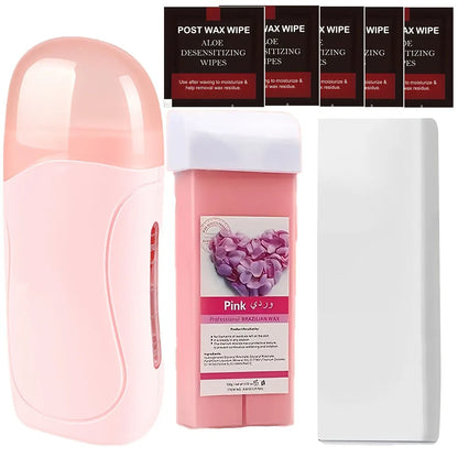 Viilife US Roll On Waxing Kit With Wax Cartridges And Wax Strips 3 In 1 Soft Wax Heater Kit Hair Removal Wax Wax Paper Waxing