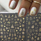2pcs Gold 3D Christmas Nail Foil Stickers Sparkling Snowflake Christmas Tree Snow Globe Snowflake Nail Slider Xmas Nail Stickers