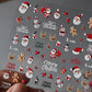 2pcs 5D Christmas Nail Stickers Waterfall Snowflakes Santa Claus Elk Gingerbread Nail Decals  Embossed Winter  Xmas Manicure Set
