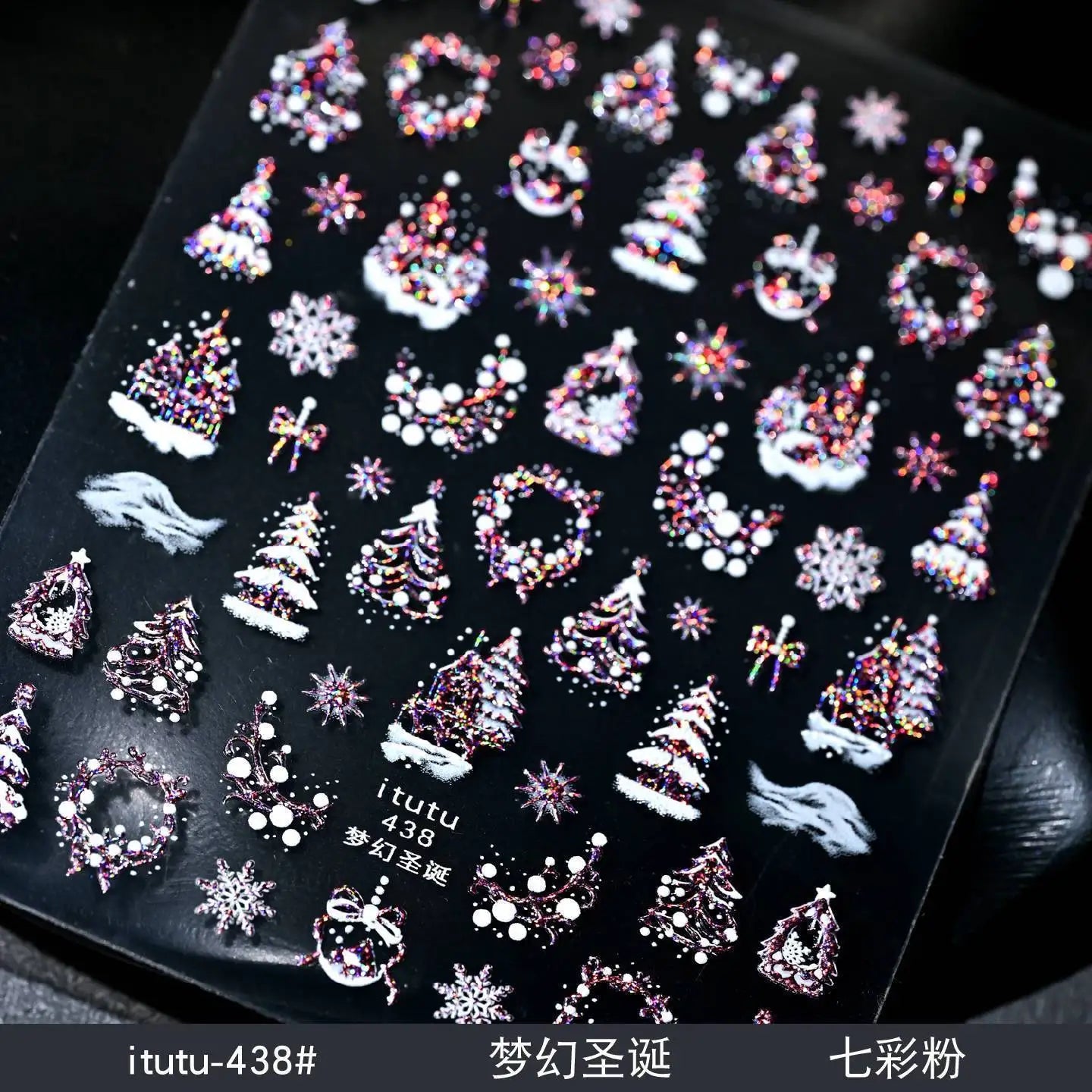Christmas Nail Stickers Snowflake Nail Art Stickers Metal Silver Self-Adhesive Nail Decals ChristmasTree Winter Manicure Sliders