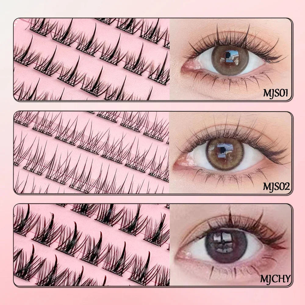 Noglue Eyelashes Natural False Eyelashes DIY Lashe Clusters Glue Strands Eye Lashes  Adhesive Eyelash Artificial Eyelashes