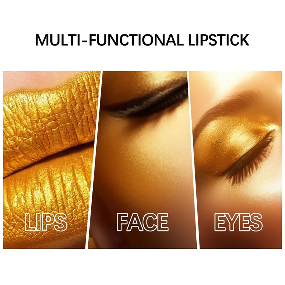 High-pigmented Gold Lipstick Shiny Metallic Matte Velvet Waterproof Long Lasting Sexy Gold Lip Gloss Women Lip Makeup