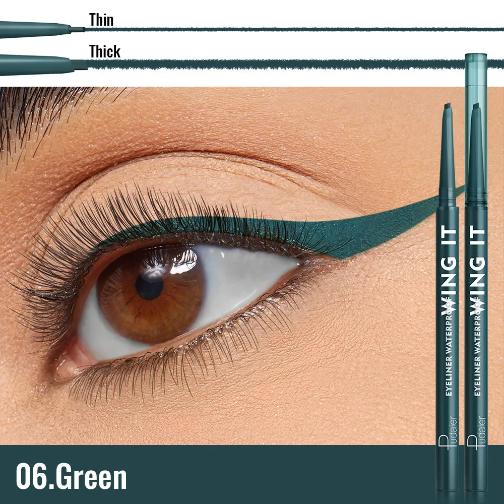 6 Matte Gel Eyeliner Pencils Waterproof Long Lasting Makeup Beginner Friendly Smooth Gel White Green Blue Brown Black Eyeliner
