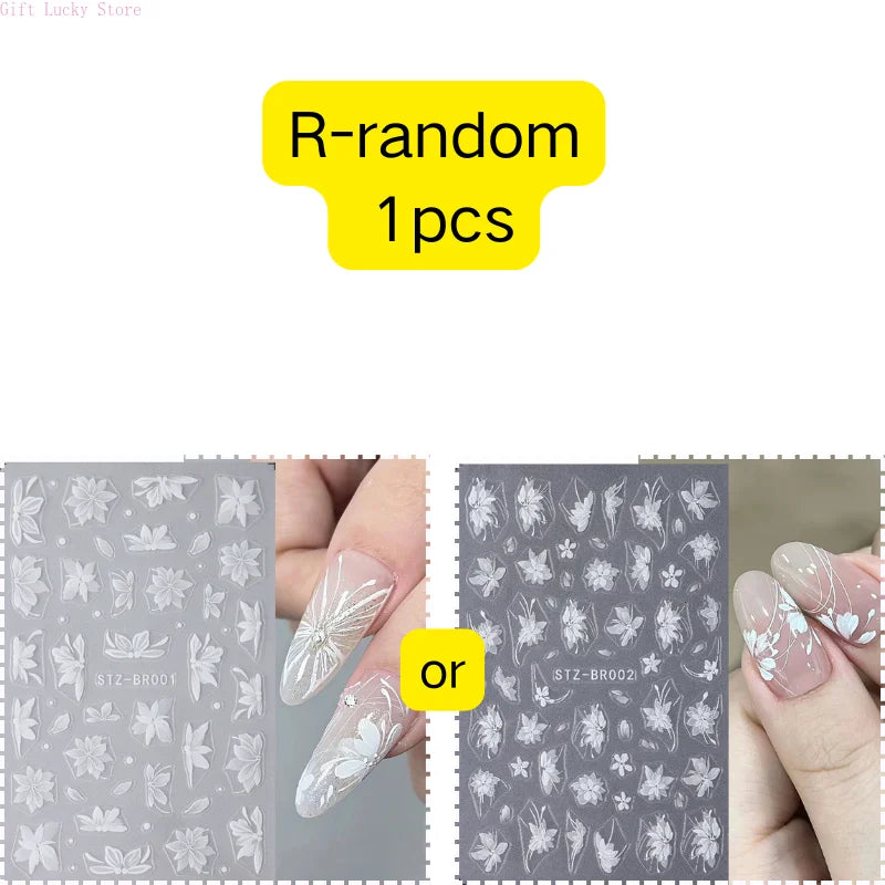 1piece 5D glass fragment nail sticker high quality stained glass window grille design glitter art decoration design nail sticker