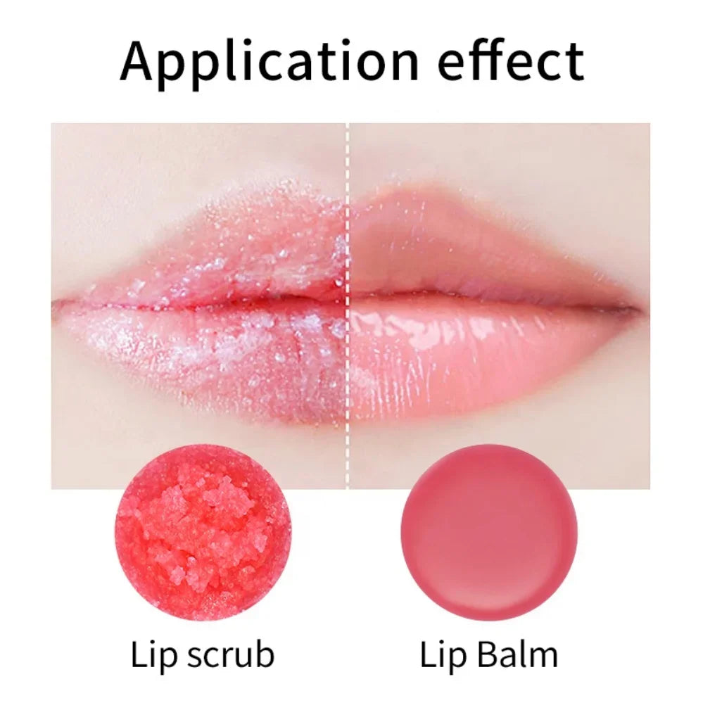Vegan Fruit Lip Scrub Lipstick 2 in 1 Moustirzing Lip Balm Private Label Custom Logo Sugar Lip Scrub