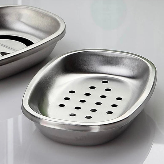 Light Luxury Stainless Steel Perforated Soap Box, Simple Bathroom Draining Rack, Soap Storage Rack