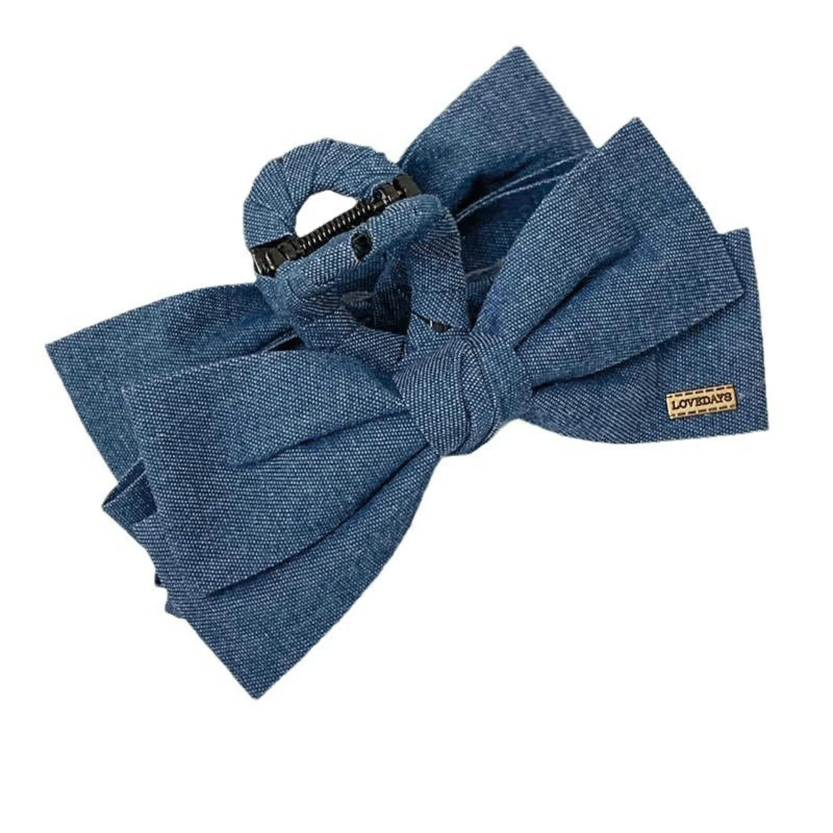 1PC Cowboy Cloth Hair Clip Bow Clip Headdress Female Back of Head Plate Hair Grab Clip Temperament Large Shark Clip Hairpin