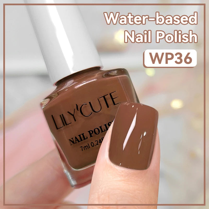 LILYCUTE 7ml Water-Based Nail Polish 40 Colors Long Lasting Quick Drying No Need of Lamp to Cure Nail Supplies For Nail Manicure