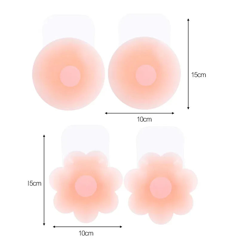 2/4PCS  Silicone Lift Up Bra Sticker Adhesive Invisible Bras Chest Patch for Women Reusable Chest Breast Petals Pads