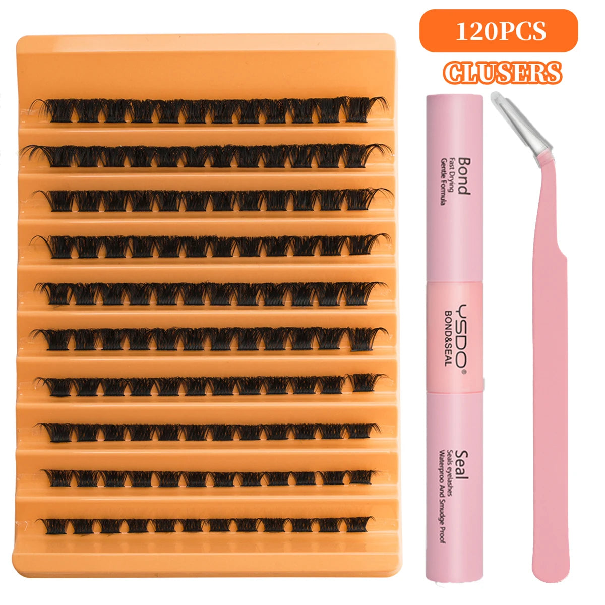 8-16MM Individual Cluster Lashes Set Natural Faux Mink Lashes Reusable DIY Tray Lash Extension Thick Volume False Eyelashes Kit