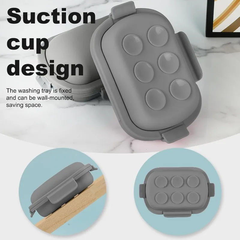 Travel Portable Flip Top Soap Dish with Lid-Leak Proof Bar Soap Container Flip Top or Fold Flat for Travel Hotel