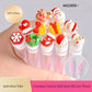 10pcs Christmas Eyelash Brushes Set - Santa Snowflake Design Mascara Wand, Eyebrow Comb, Makeup Applicator - Festive Beauty Gift