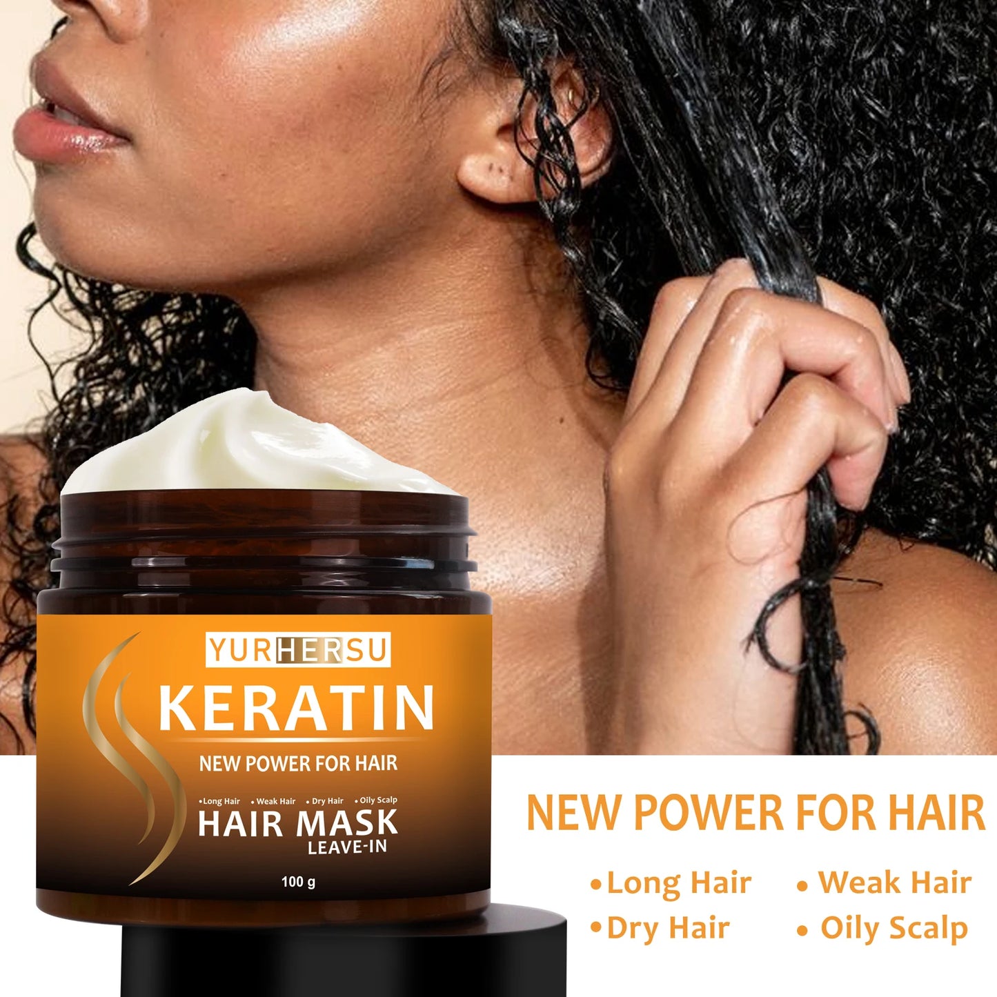 Keratin Deep Repair No Rinse Hair Mask, For Extremely Damaged Hair, Intensive Nourishing, Anti-Breakage