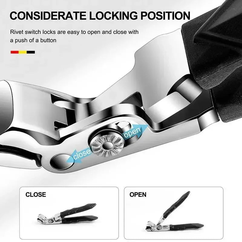 Curved Nail Scissors Stainless Steel Large Opening Toenail Scissors Elderly Angle Cutter Trimmer Manicure Nail Scissors