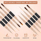 Nail Art Brushes Set - Professional 5pcs Double-Ended Acrylic Nail Art Brushes Liner Detail Brushes For Drawing Design Brushes