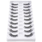 3/10 pairs Natural Lashes Mink Fluffy False Eyelashes Make up Tools Wispy Half Eyelashes 3D Cat Eye Eyelash Extensions Faux Cils