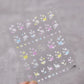 Cat's Eye 5D Gradient European Love Heart Gem Wing Crystal Geometric Colorful Self Adhesive Nail Art Stickers Manicure Decals
