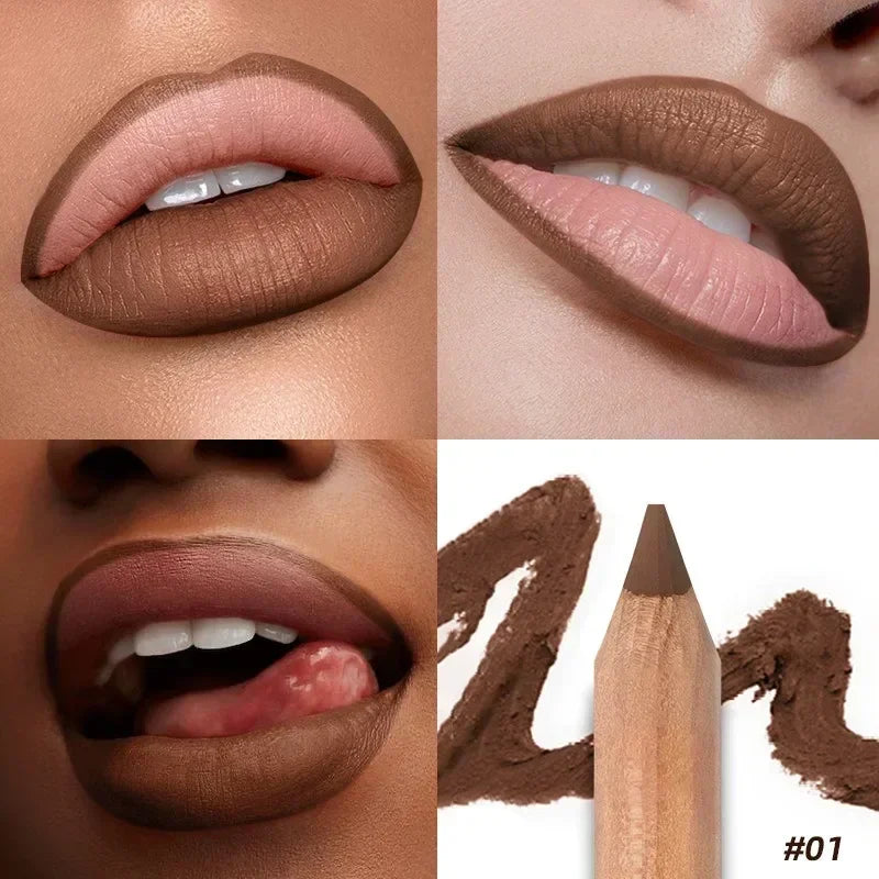 Nude Matte Lipstick Pencil 8 Colors Nude Matte Lipstick Pencil Velvet Contour Lip Liner High Pigmented Lip Liner Lip Makeup Tool