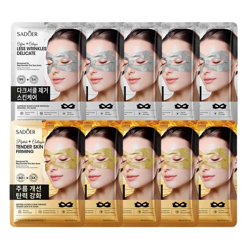 SADOER Caffeine Golden Peptide Eye Mask Anti Dark Circle Moisturizing Anti wrinkle Anti-aging Eye Patches Korean Skin Care