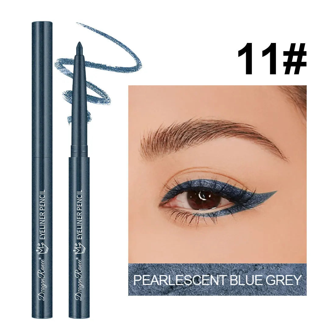 12 Color Matte Glitter Gel Eyeliner Pencil Waterproof Smudge-Proof Smooth Matte White Eyeliner Pen Long-Lasting Eye Liner Makeup