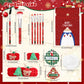 14PCS- Christmas makeup brush set, the bristles smudge naturally and delicately, and the powder puff is both dry and wet.